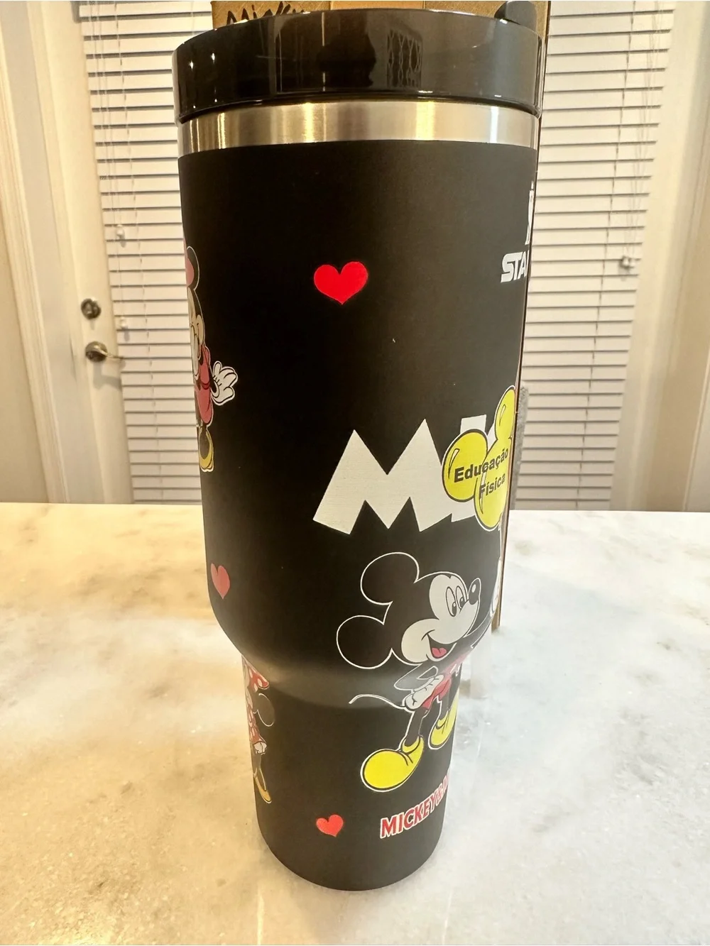 Stanley Mickey & Minnie Mouse Black & Silver Unique & Rare 40oz Tumbler - Picture 7 of 13